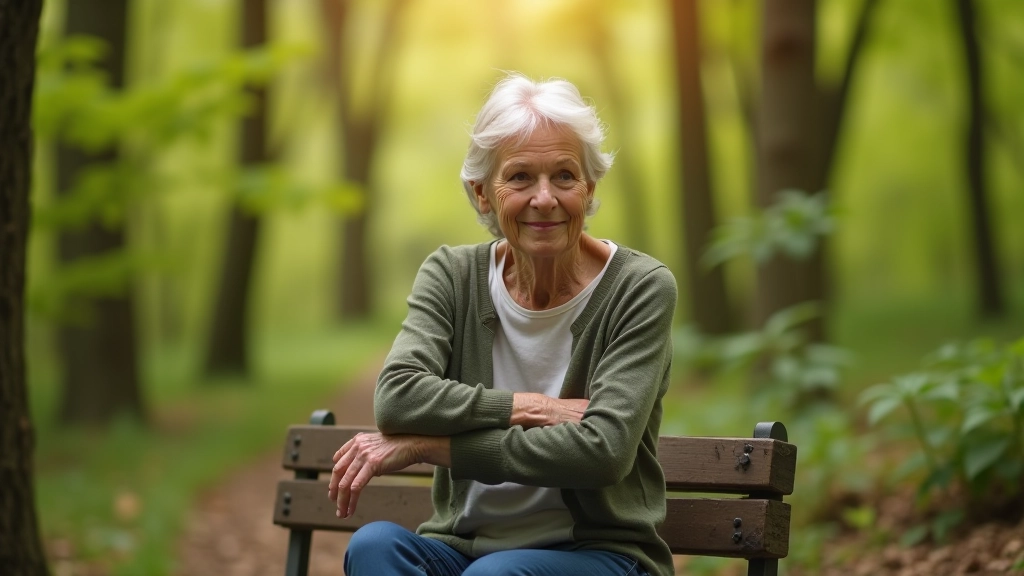Oudere vrouw maakt zich klaar voor wandeling